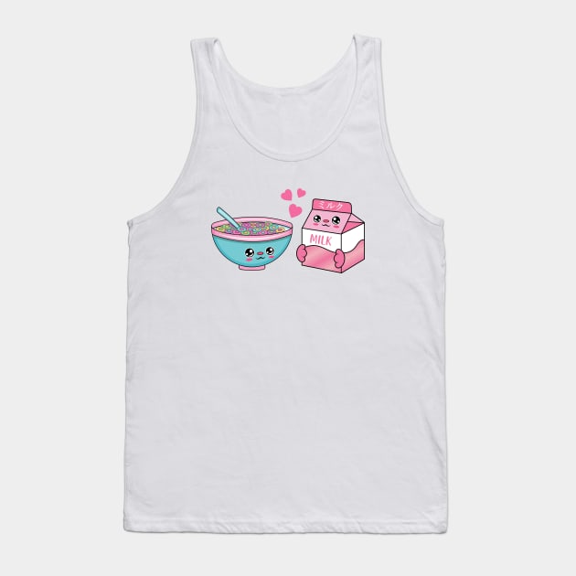 All i need is cereal and milk, Kawaii cereal and milk cartoon. Tank Top by JS ARTE